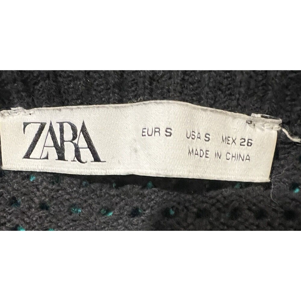 Zara limited edition flower black-and-white crocheted dress size small - Picture 6 of 9